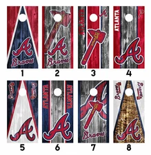 Atlanta Braves Cornhole Wrap Skin Decal Vinyl Sticker MANY DESIGNS SK34