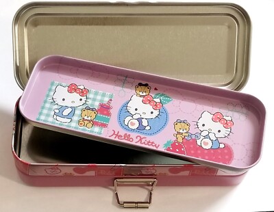 Sanrio Triple Deck Tin Pencil Pen Stationery Holder Makeup Tool
