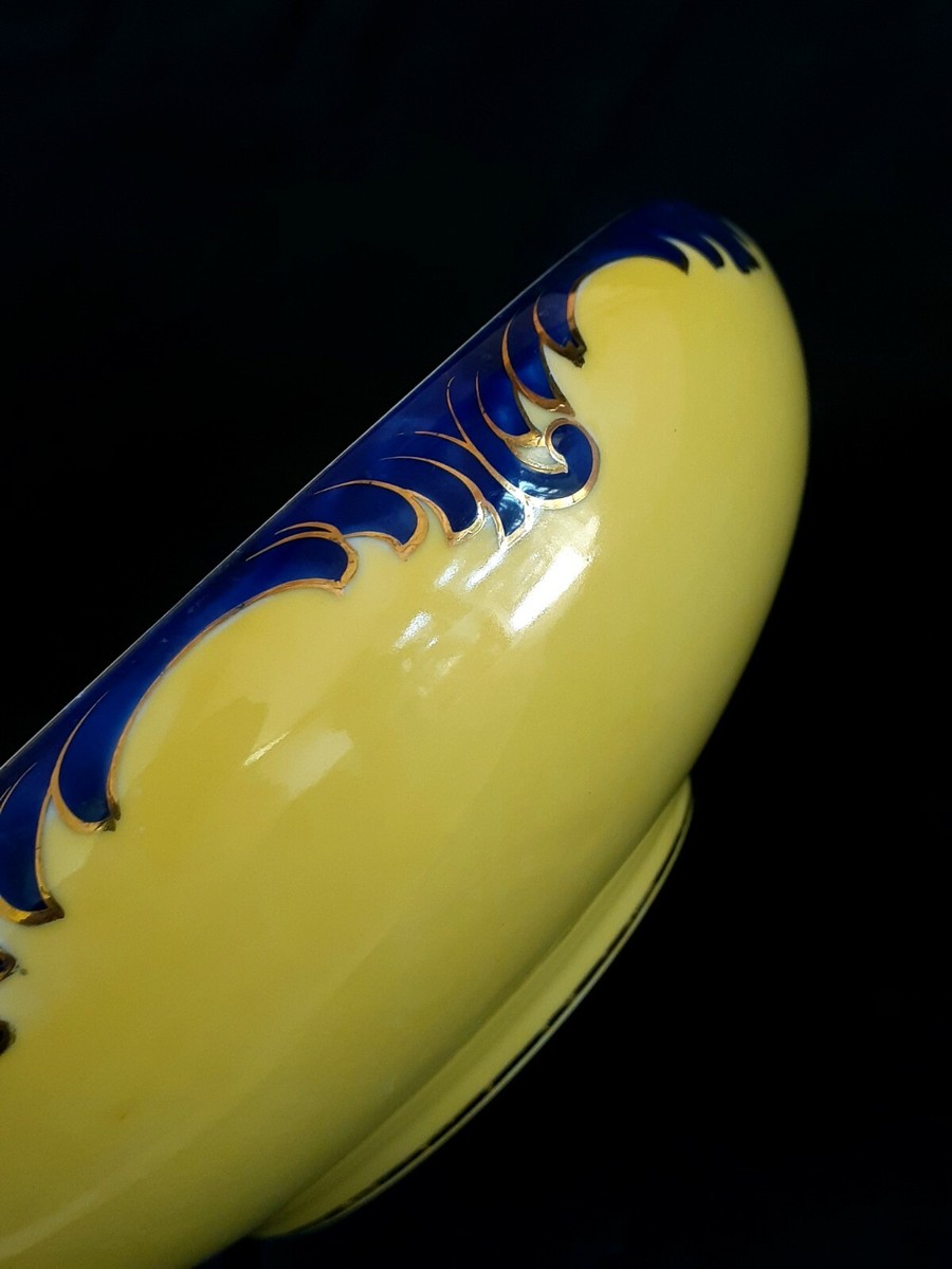 Vintage Toyo Toki Kaisha Japan gilded yellow porcelain bowl, 9