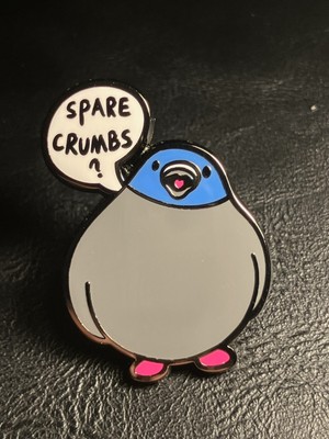 Landjunge Tauben ''Ersatzkrümel?  Anstecker Pin Kunst Pins Emaille Sammlerstück