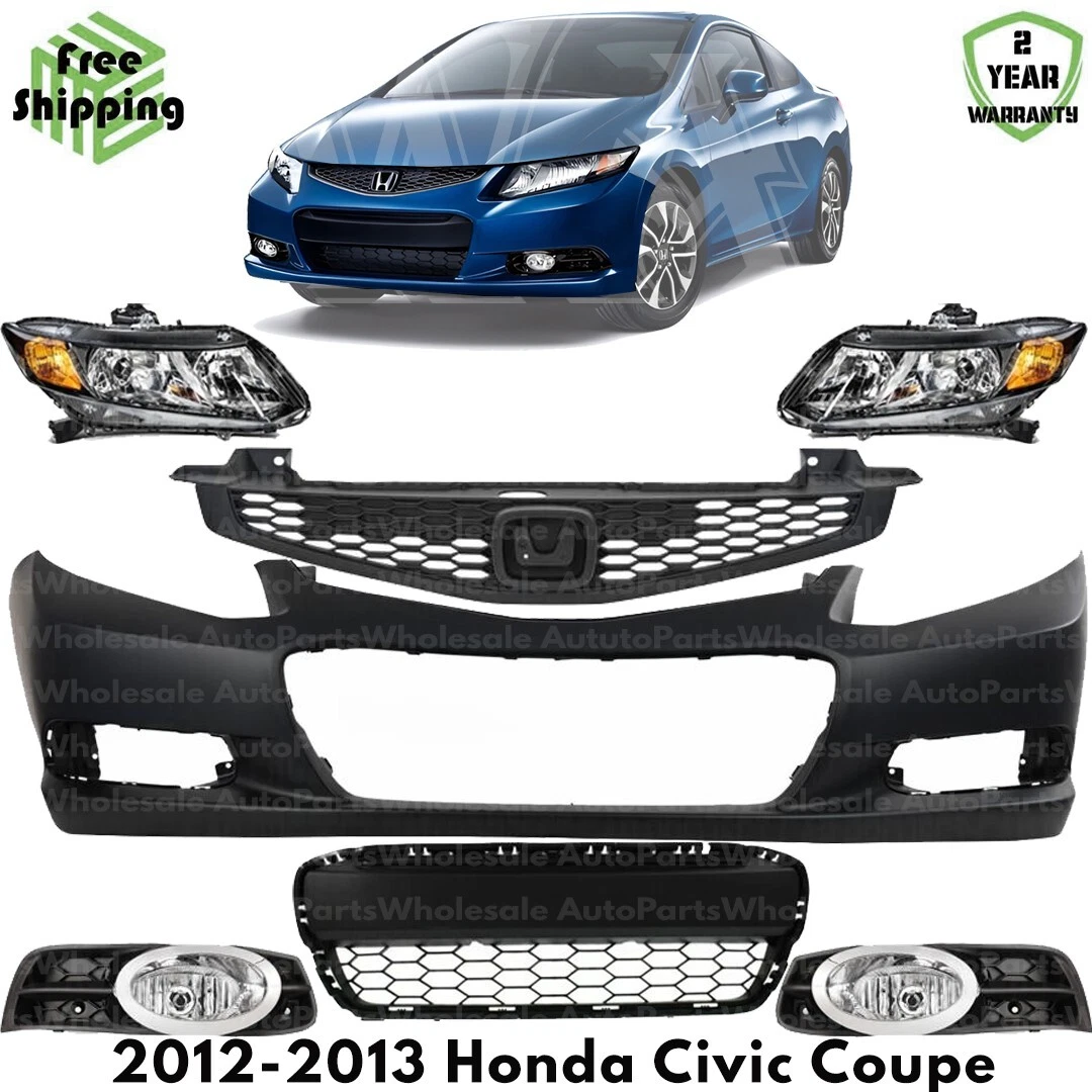 パーツ Honda Front Bumper and Headlights Front Bumper Cover & Headlight Assembly Kit For 2012-2013 Honda
