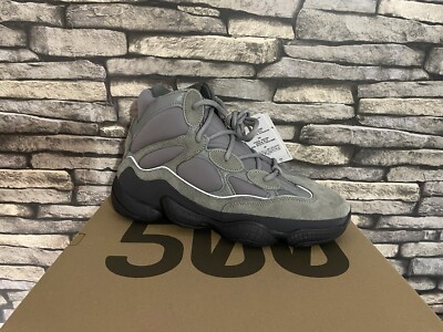 yeezy high mist slate on feet