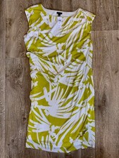 ANN TAYLOR Women’s Sleeveless Knee Length Dress Size Large, Yellow / Green *NEW*