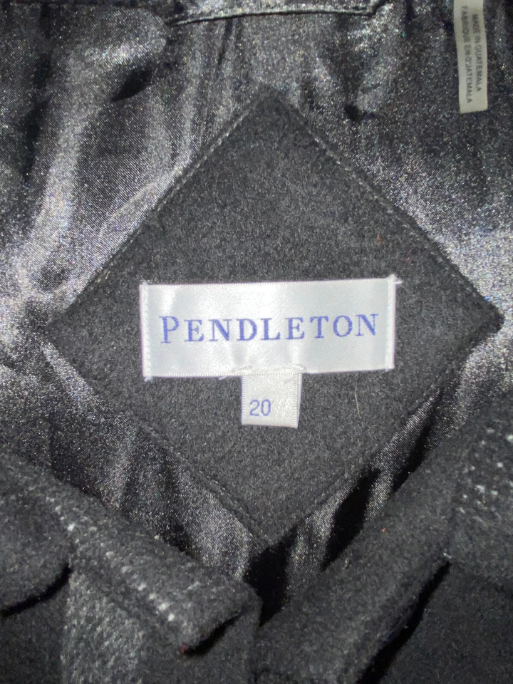 Nuevo con etiquetas Abrigo Largo de Lana Pendleton, Negro Cuadros Para Mujer Talla 20, ¡¡Hermoso Clásico!!! Foto 4 de 4