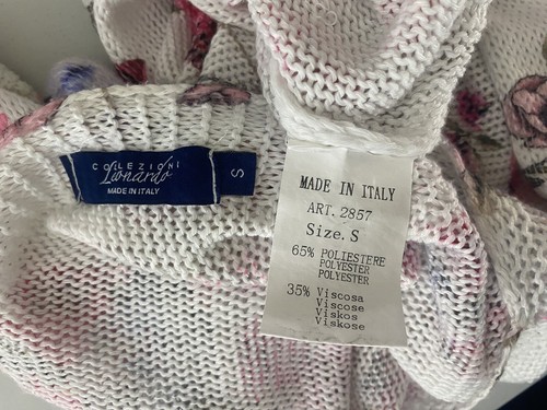 Collezioni Leonardo Italy Floral Cottagecore Sweater Size Small LKNW - Picture 6 of 6