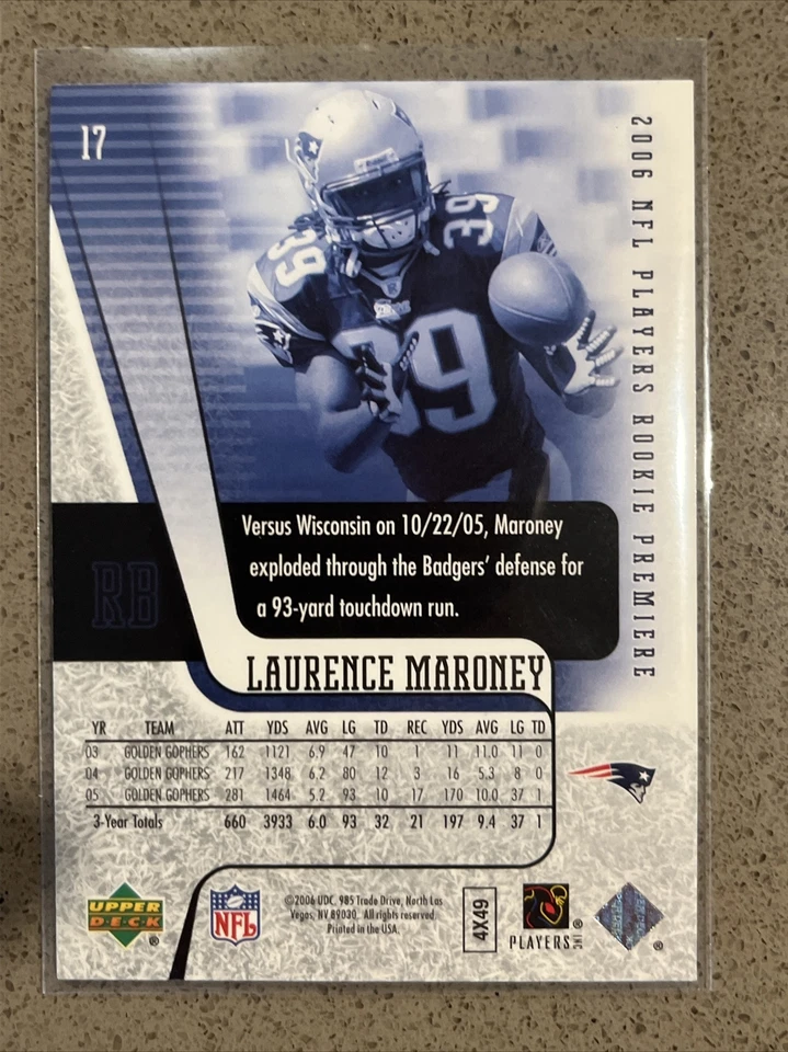 2006 NFL Players Rookie Premiere, Laurence Maroney, Rookie, New England Patriots - Image 2 of 2