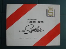 VINTAGE 1952 LOS ANGELES HOTEL STATLER TERRACE ROOM PHOTO PRESENTATION FOLDER