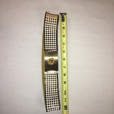 Vintage Gold Metal Two Tone Stretch Belt Disco 80