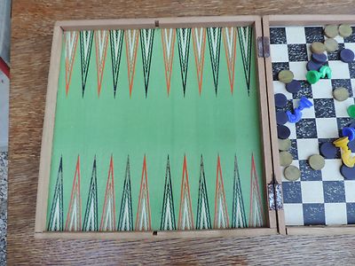 Jeu réversible de dames / jeu de l'oie ancien en bois - Jeux & Jouets