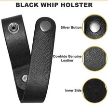 Black Whip Holster Belt Loop Bull Whip Holder Accessories for Better St
