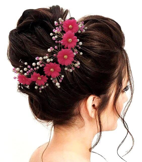 Buy Off White Flower Color and Pearls Bridal Hair Pins ,juda Pin, Bun Pin  Floral Jewellry Bridal Haldi Mehendi Sangeet,mayun Ceremony in Wedding  Online in India - Etsy