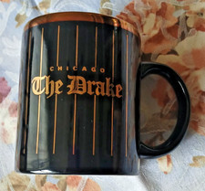 Vintage 90's THE DRAKE Hotel Chicago Black & Gold MUG
