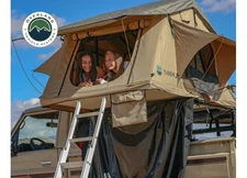 OVS 18119933 TMBK 3 Person Rooftop Tent Tan/Green, Black Aluminum Base/Ladder