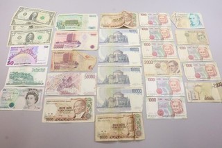 Konvolut Papiergeld ua Dollar türkische Lire englische Pfund (IL095)