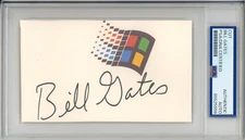 SIGNED Bill Gates Microsoft Founder Windows Logo Card PSA DNA COA AUTOGRAPHED
