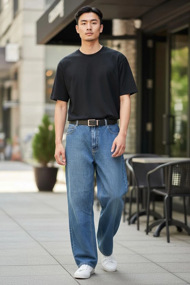 Мужские повседневные джинсы из синей джинсовой ткани с широкими штанинами Nautica  - Изображение 2 из 4