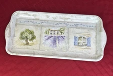 Italy Keller Charles Tray Provence Lavender Art MCM 15x7 New