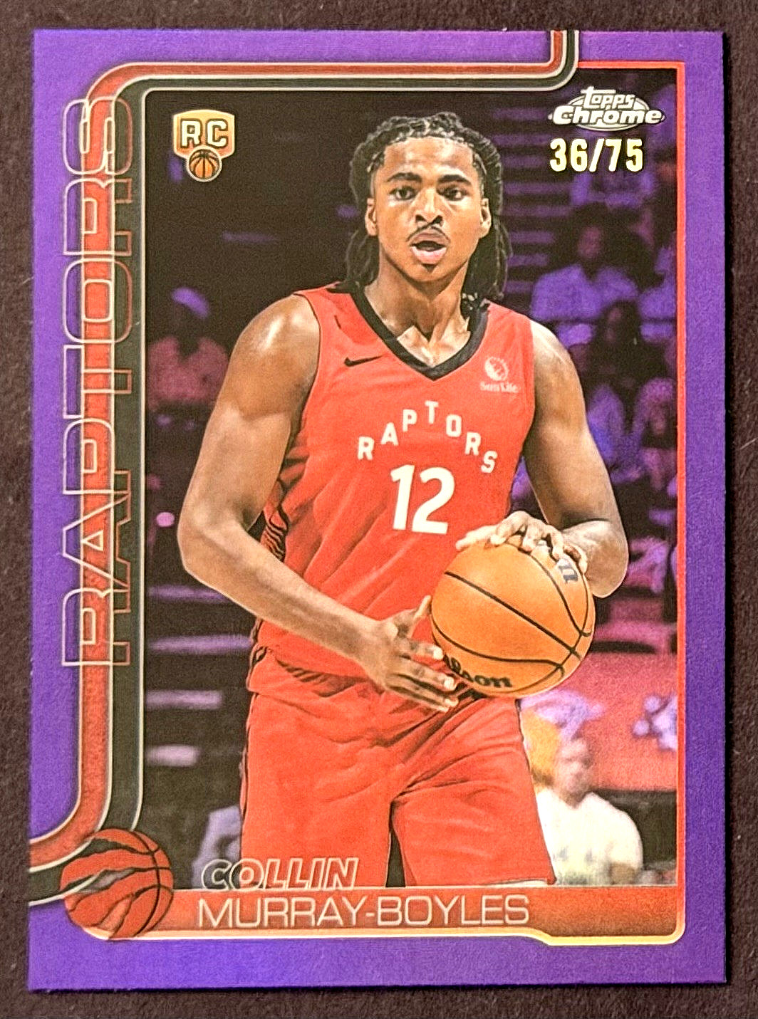 Collin Murray-Boyles PURPLE REFRACTOR /75 RC #259 2025-26 Topps Chrome Raptors