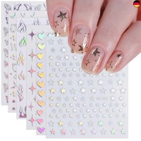 Jmeowio Nagelsticker Aurora Holografisch 9 Blatt Nagelaufkleber Selbstklebend