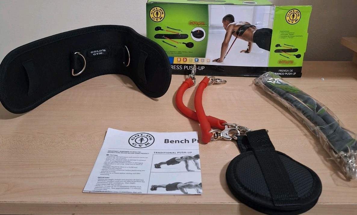 Gold&rsquo;s Gym Bench Press Push-Up Resistance Training System iPure New Open Box
