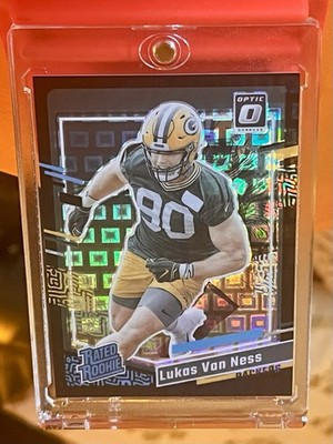2023 Lukas Van Ness /25 Panini Donruss Optic Black Pandora Rated Rookie #336