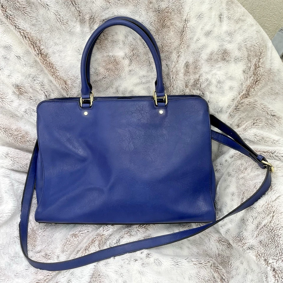 London Fog Sachel Tote Shoulder Hand Bag Crossbody Purse Womens Royal Blue Work - Image 4 of 4