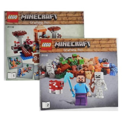 Lego Minecrafts Crafting Box Set Manuals 1 & 2 2116  Building Guide Booklets