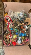 15 Lbs Mixed Jewelry Craft Scrap Junk Parts Broken Tangled Mess Repairs Lot1565