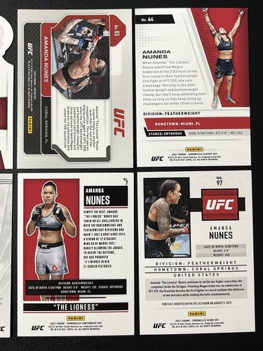 Amanda Nunes Lot 6 UFC Cards Chronicles Crown Royale & Illusions, Prizm & More - Afbeelding 6 van 6