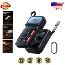 F15 UHS-II SD MicroSD Card Reader Case, Dual Slot USB-C 3.2 Gen1, 312MB/s