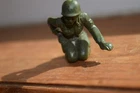 Marx 60 mm old vinyl plastic Army Nurse kneeling , nice old 50'S Marx