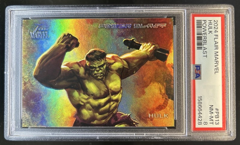 2023 Fleer Marvel Flair Hulk Power Blast #PB13 PSA 8