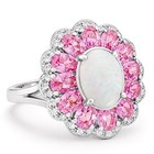 GENUINE 2.15 Cts OPAL & PINK SAPPHIRE RING SOLID .925 STERLING SILVER - NWT — photo 1