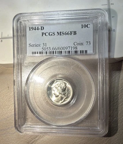 1944-D Mercury Dime PCGS MS66 FullBands Silver 10C Denver Certified Coin