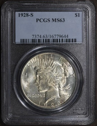 1928-S (MS63) Peace Silver Dollar $1 PCGS - Beautiful