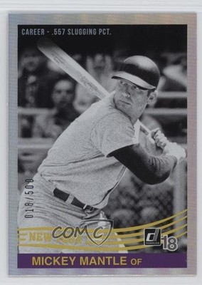 2018 Donruss Retro 1984 Stat Line Career Mickey Mantle (Batting Helmet) HOF 1ss3
