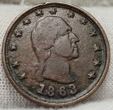 1863 Civil War Token, F-107/432a, NO COMPROMISE WITH TRAITORS - CWT-100