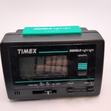 Vtg Timex Indiglo Blue Night Light Travel Digital Alarm Clock Tested Working