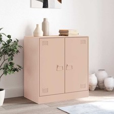 Sideboard Rosa 67x39x73 cm aus Stahl Praktischer Stauraum und Pflegeleicht