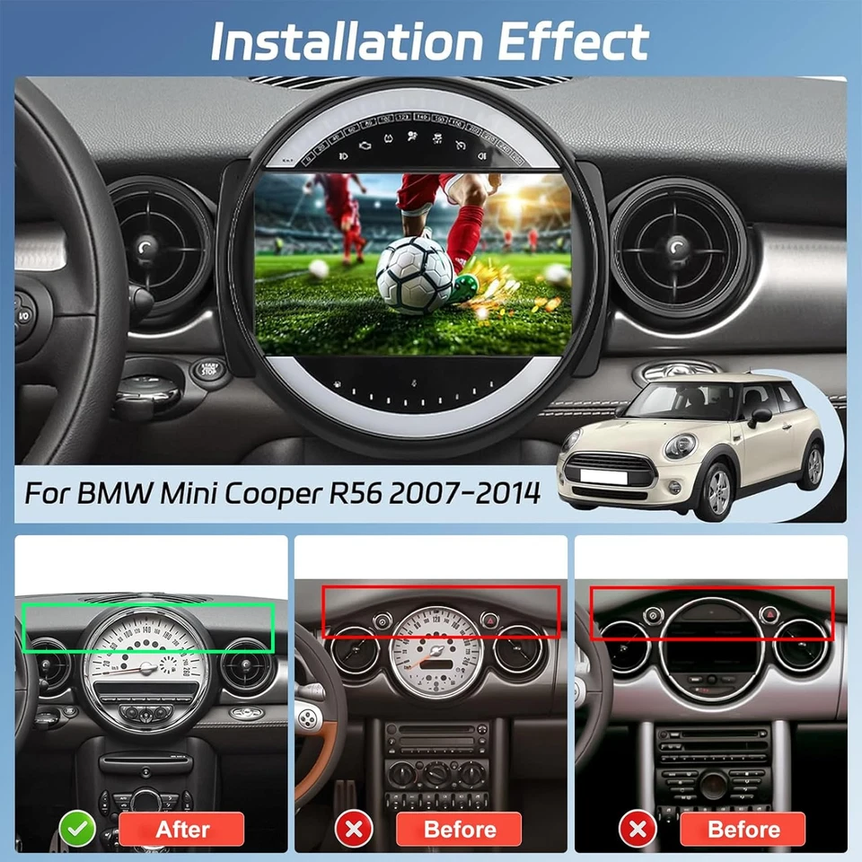 Für BMW Mini Cooper R55 R56 2007-13 ANDROID 14 AUTORADIO GPS NAVI CARPLAY Kamera - Bild 3 von 4