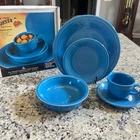 Fiesta Ware PEACOCK 5 Piece Place Setting Retired Fiestaware NIB - HTF