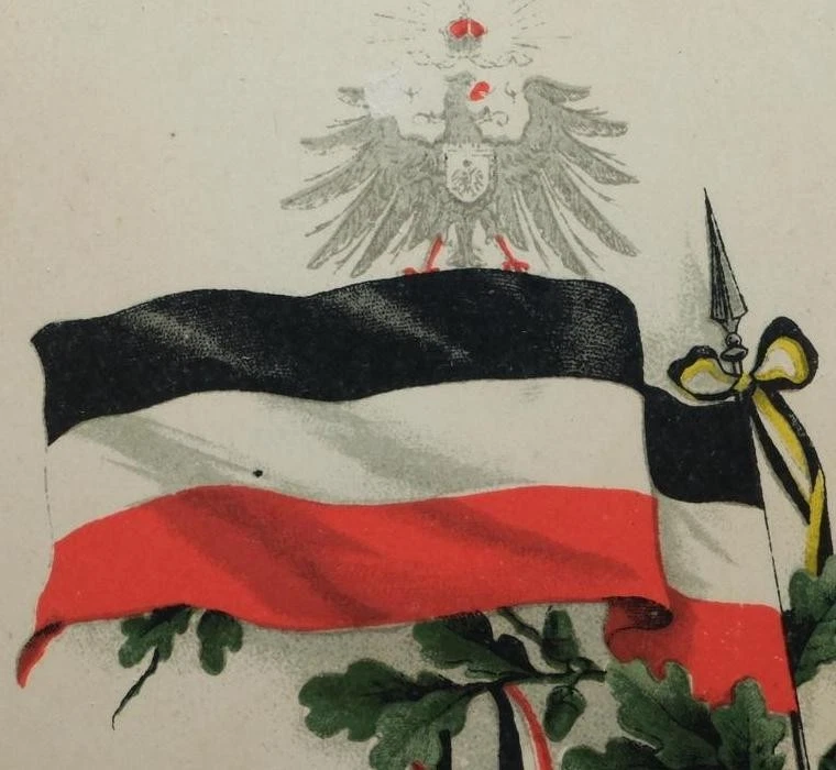 Patriotische Weihnachten Flagge Reichsadler 1915 Mülheim Krefeld WWI gel. AK - Bild 4 von 4