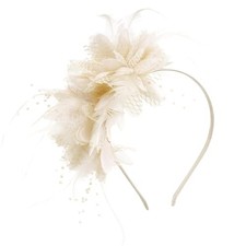 Pistha Womens Fascinators Hats Tea Party Hats for Women, One Size Off-white