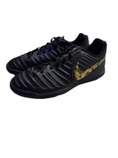 Nike Yout Tiempo LegendX Black Gold Soccer Shoes Sneakers Size 5Y