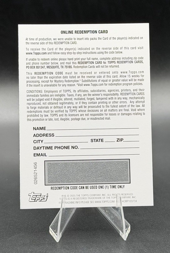 2026 Topps Now WWE TN-34 Lola Vice Auto Red Parallel  Redemption Card view 4
