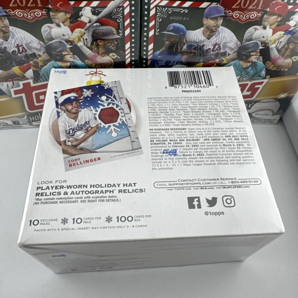 Topps 2021 MLB Baseball Holiday Mega Box Lot 5 Auto Relic Rookie Card RC Hunt - Image 3 of 3