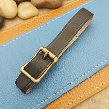 English Bridle Leather Pocket Watch Fob Strap & Antique Brass Finish Buckle