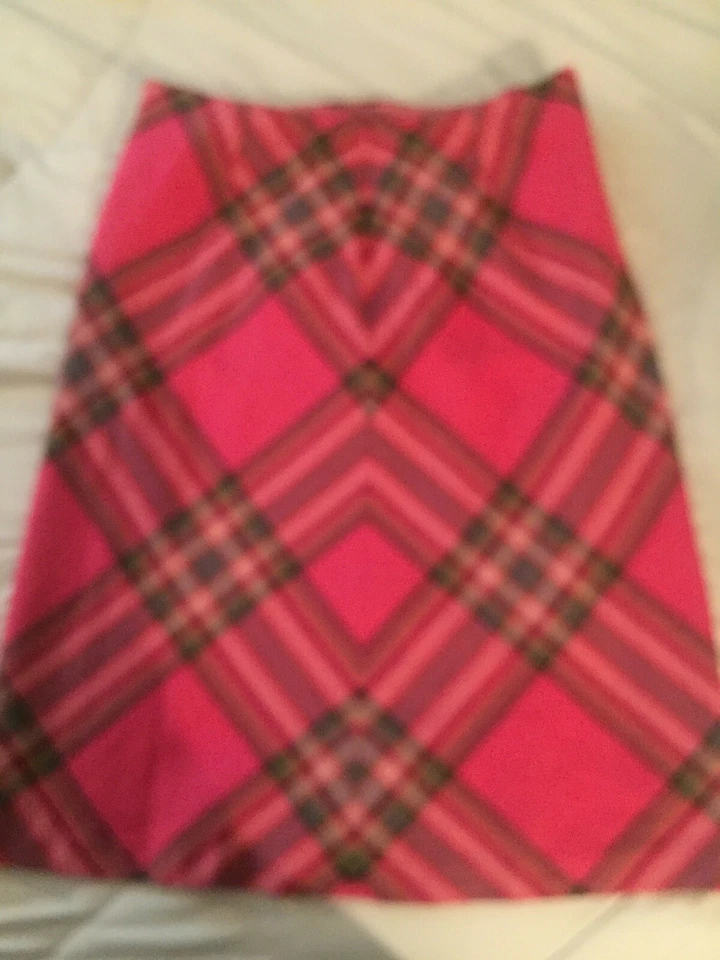 Falda vintage Susan Bristol rosa a cuadros mezcla de lana forrada talla 6 Foto 3 de 4