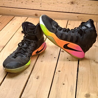 Nike Mens Black & Rainbow Zoom Hyperdunk High Top Shoes Size 8.5