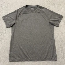 Rhone Shirt Mens L Gray Striped V Neck Short Sleeve Performance Active Stretch